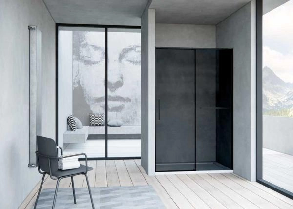 Душевая дверь Vincea Slim Soft VDS-1SS120CGB, 1200, черный, стекло тонированное