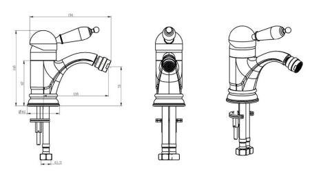 Смеситель для биде Boheme_Комплект 266-CRST