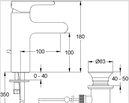 Смеситель для раковины Jacob Delafon Singulier E10860, высота 180 мм