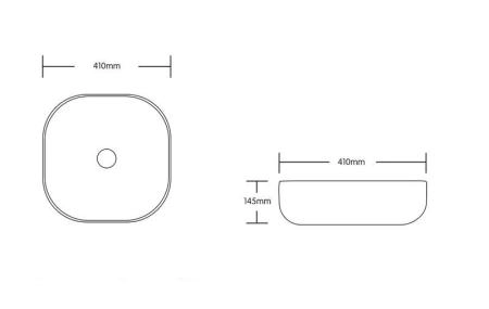 Раковина Cerutti SPA CR0077 накладная, белая, квадратная 410х410х145