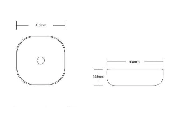 Раковина Cerutti SPA CR0077 накладная, белая, квадратная 410х410х145