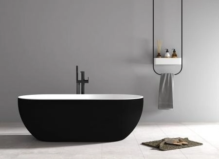 Акриловая ванна ABBER AB9241MB отдельностоящая цвет черный матовый