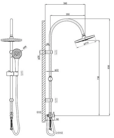 Душевая система ESKO ST01 хром