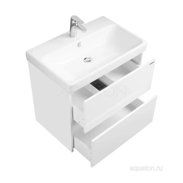 Тумба под раковину AQUATON Сканди 70 белый матовый, белый глянец 1A251801SD010