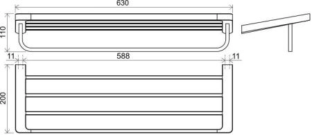 Полотенцедержатель Ravak 10° TD 330.00 X07P327 (3 полотенца), 66 см