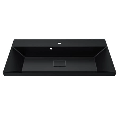 Раковина для ванной Uperwood Classic New 100х45х16,5 см, черная глянцевая, с накладкой для слива
