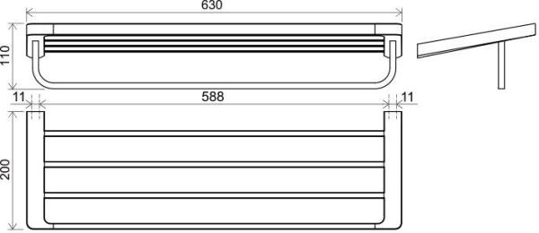 Полотенцедержатель Ravak 10° TD 330.00 X07P327 (3 полотенца), 66 см
