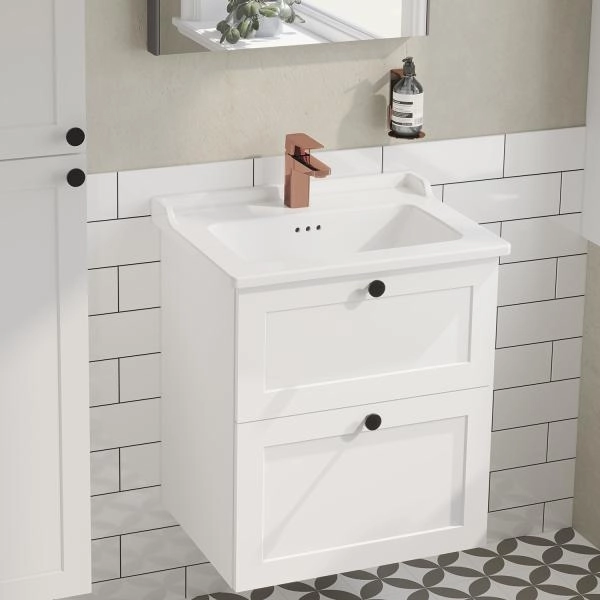 Тумба с раковиной  VitrA Root Classic  68848 60 см матовая белая МДФ
