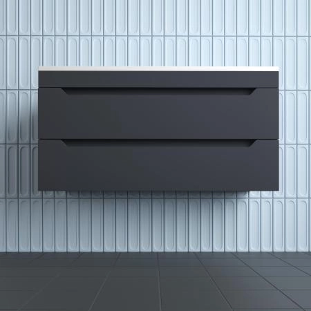 Тумба подвесная Style Line Остин под раковину Фортуна 100 2 ящ графит эмаль PLUS