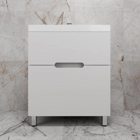 Тумба с раковиной Style Line Матис 70 ЛС-00002442 напольная под ASTI 70 (2 ящика) Белый матовый ЭМАЛЬ