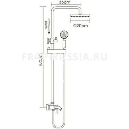 Душевая система Frap F2416 для ванны хром