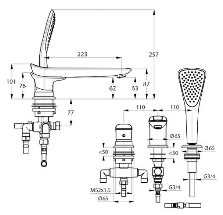Смеситель Kludi Ambienta 534470575 для ванны