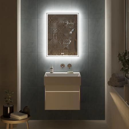 Зеркало Kerama Marazzi TECNO ТЕКНО TE.mi.60 c LED 60 с подсветкой, с функцией антизапотевание, белое глянцевое