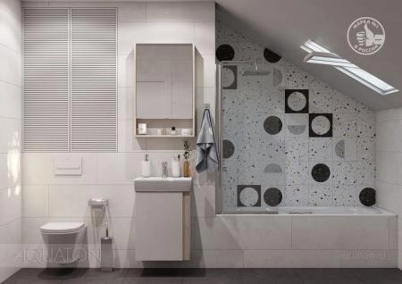 Тумба под раковину AQUATON Кантри 50 белый, дуб верона 1A257801AHB20