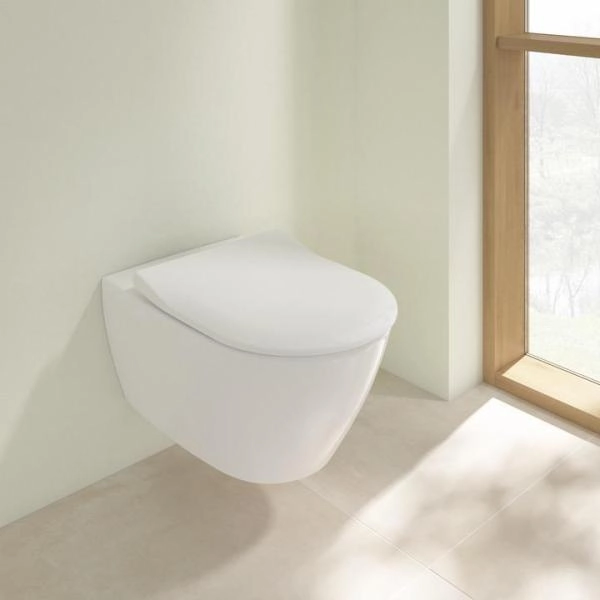 Унитаз Villeroy&Boch SUBWAY 2.0 5614R201 (5614R001+9M78S101) подвесной с сиденьем