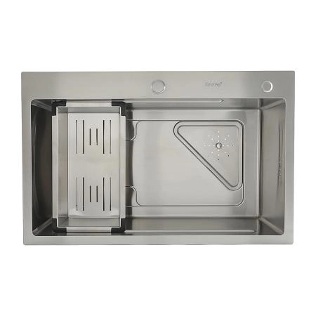 Кухонная мойка GAPPO GS7246 с коландером, сатин