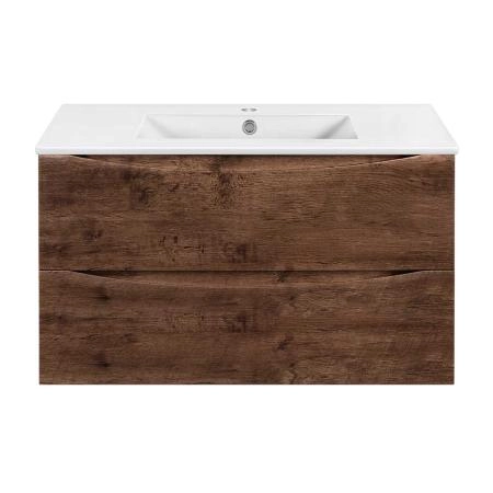 Тумба под раковину Vincea Mia Slim 900 подвесная, 2 выкатных ящика soft close, R.Wood