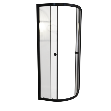 Поддон к душевому углу Берген RD 100х100 (радиальный поддон на раме-подставке с устройством слива (черный), панель)