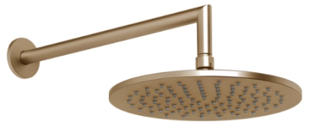 Gessi верхний душ Ø250 мм, шарнирный с настенным держателем 358 мм, цвет Warm Bronze Brushed PVD
