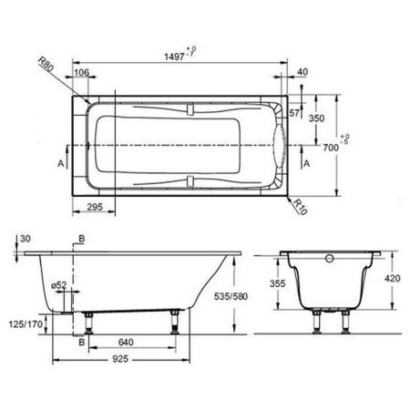 Ванна Jacob Delafon ODEON UP E6060RU-00 150x70 см