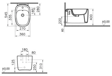 Биде VitrA Plural 7831B483-0288
