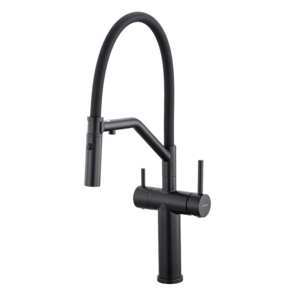 Смеситель GAPPO G4399-86 для кухни с гибким изливом и подключением фильтра, черный