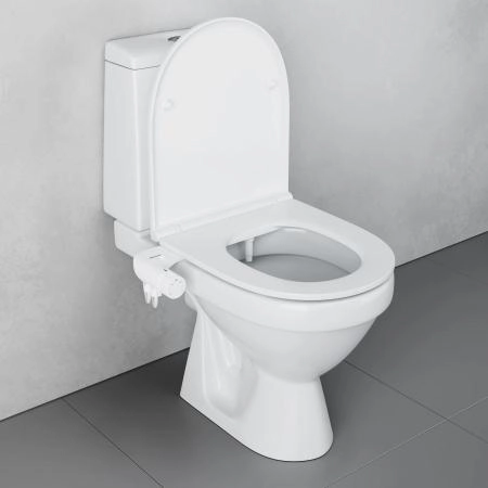 Унитаз-компакт безободковый c биде Damixa Origin Evo 421788607SC с сиденьем микролифт белый