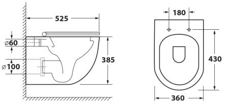 Унитаз подвесной безободковый OWL Wave Cirkel-H с сиденьем DP микролифт OWLT190801