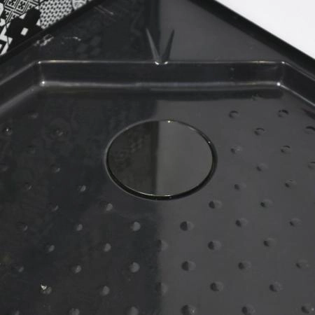 Душевая кабина Esbano 80x80 черный профиль полукруг стекло прозрачное ESKBB80CR