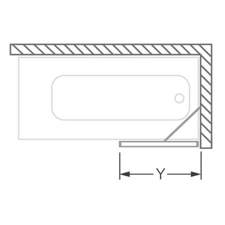 Шторка для ванной Roltechnik PXV1/700 неподвижная 70 см профиль хром стекло прозрачное