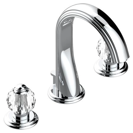 THG Mandarine Cristallia Diamant Смеситель для раковины на 3 отверстия, с донным клапаном, цвет: хром