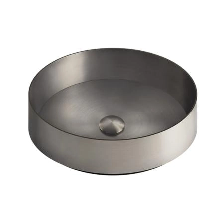 Gessi 316 Раковина 40 см, без отв., для установки на столешницу, без перелива, нержавеющая сталь, цвет: Steel brushed
