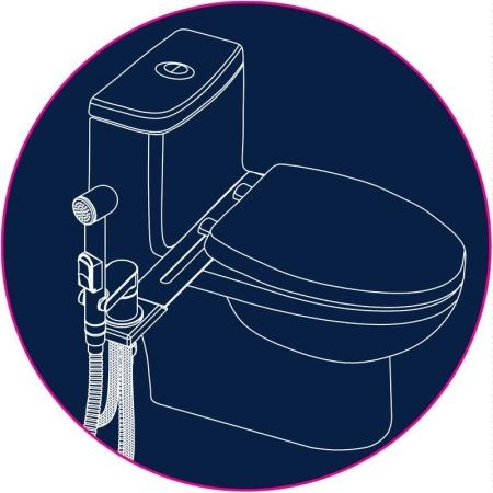 Смеситель Rossinka X25-56 с гигиеническим душем, с установкой на унитаз