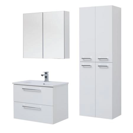 Тумба Dreja GIO 80 см под умывальник белый глянец, подвесная