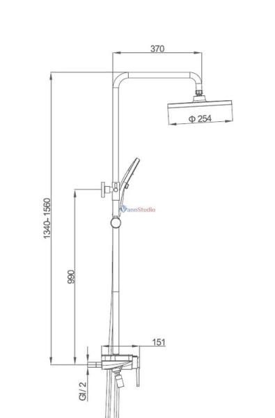 Душевая система Gappo G2496-20 Хром с изливом