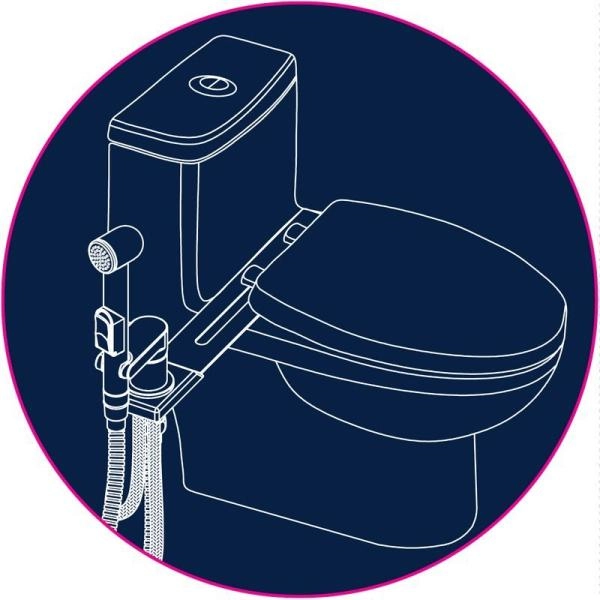 Смеситель Rossinka X25-56 с гигиеническим душем, с установкой на унитаз