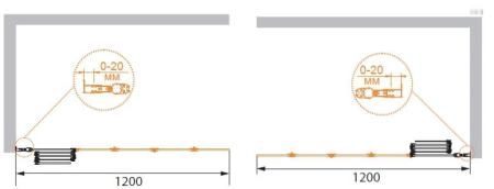Шторка на ванну Cezares PRATICO-V-5-120/140-C-Cr