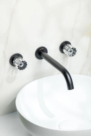 Смеситель из стены Boheme ELEGANTE на 3 отв. BLACK 152-2-B-EL