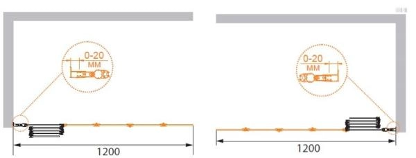 Шторка на ванну Cezares PRATICO-V-5-120/140-C-Cr