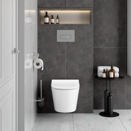 Подвесной унитаз VitrA M50 8302B003-6404 безободковый VortexFlush с сиденьем микролифт дюропласт белый санитарный фарфор