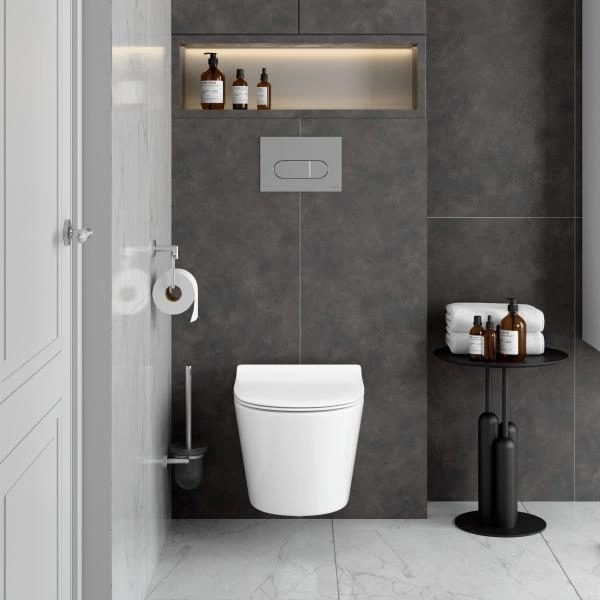 Подвесной унитаз VitrA M50 8302B003-6404 безободковый VortexFlush с сиденьем микролифт дюропласт белый санитарный фарфор