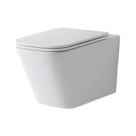 TECEspring S Комплект: Унитаз подвесной Regular, безободковый, смыв Torando flush, сиденье Slim с микролифтом и быстрым снятием, цвет: белый