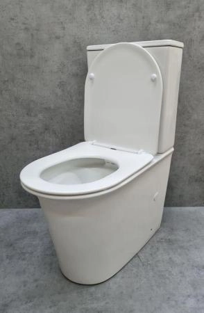 Унитаз Ceramalux 1223A напольный безбодковый с бачком ( GEBERIT ) сиденье микролифт, белый