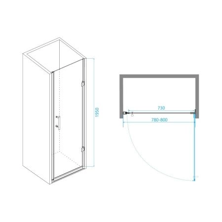 Душевая дверь RGW PA-06B Passage Easy Clean 80 см Черный профиль