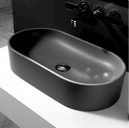 Flaminia раковина 650х350х140 мм на столешницу, цвет графит