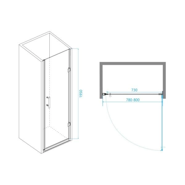 Душевая дверь RGW PA-06B Passage Easy Clean 80 см Черный профиль