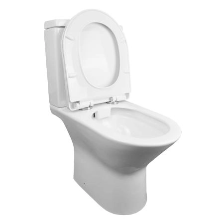 Унитаз напольный Azario Fretta new 370х615х790 безободковый  и сиденьем микролифт (AZ-1223B)