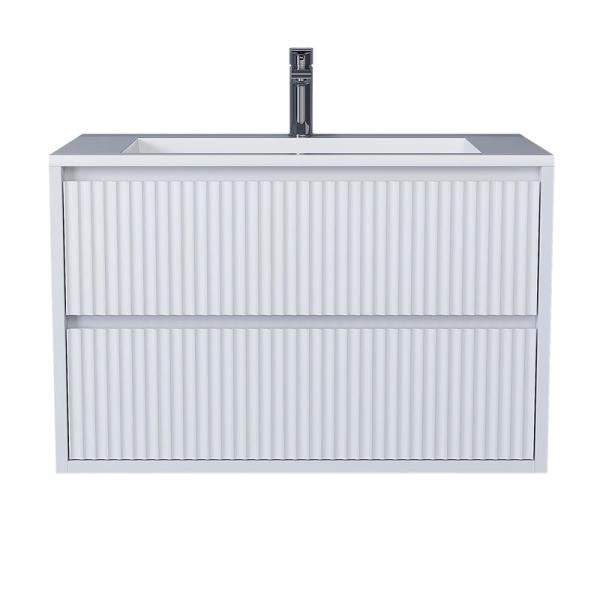 Тумба под раковину для ванной Uperwood Next Premium подвесная, 100 см, белая, 2 ящика