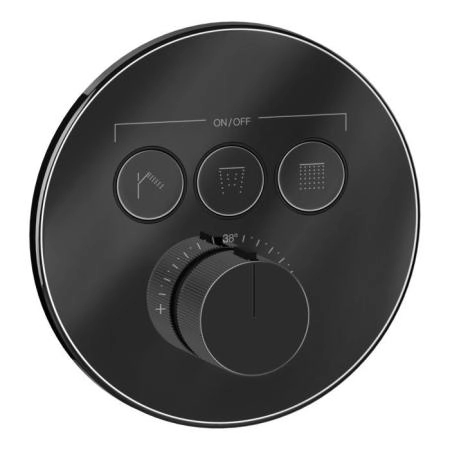 Gessi Hi-Fi Comfort Смеситель для душа, встраиваемый, термостатический, с 3 запорными кнопками, цвет: Black Metal PVD