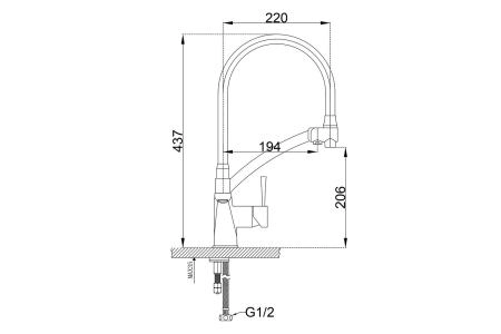 Смеситель для кухни ZORG Zorg Sanitary (ZR 354-8 YF) под фильтр хром | белый